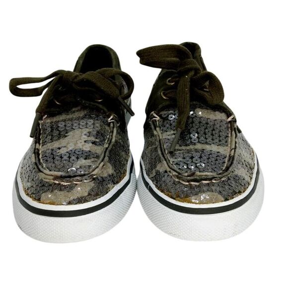 Arizona Jeans Women's Pre-owned Designer Sequined Camo Sneakers - sz. 8M - Picture 1 of 6